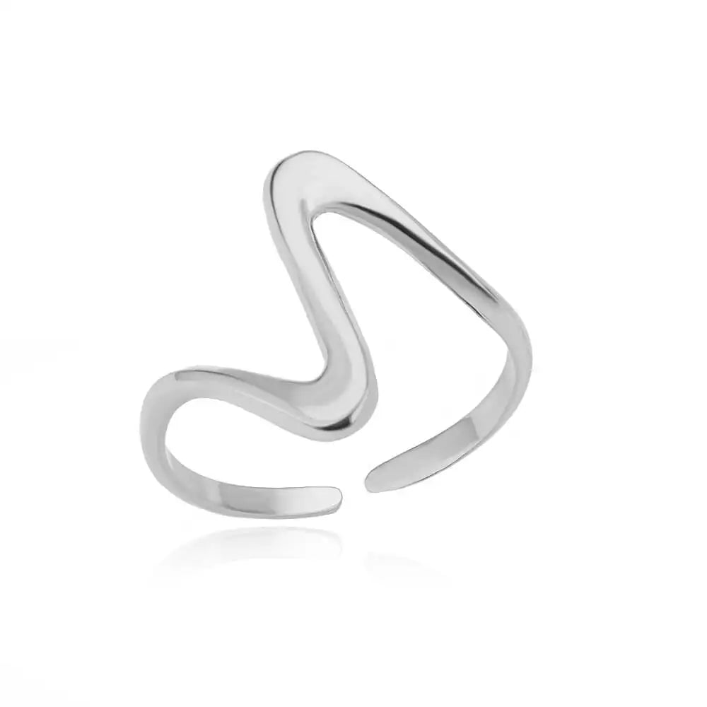 "HPTOTMG Gold Geometric Ring – Trendy Stainless Steel"