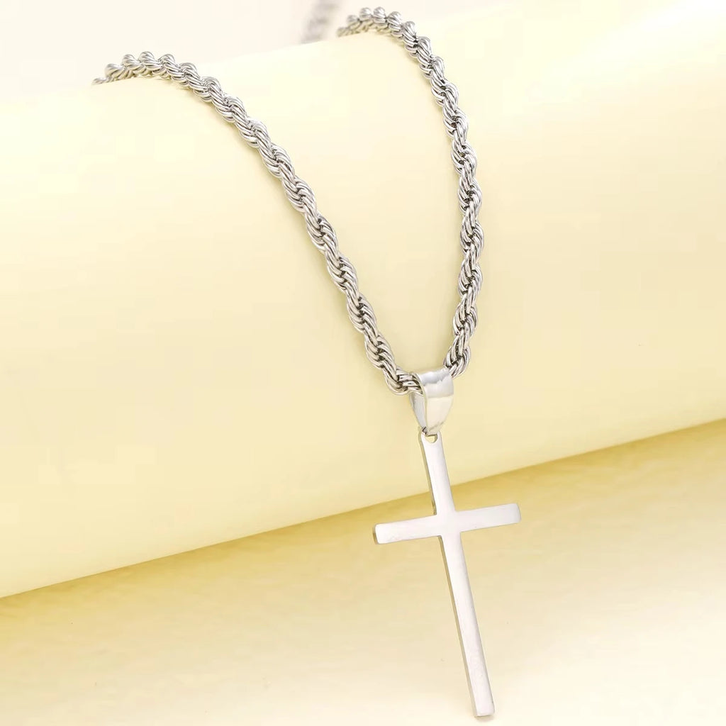 Golden Cross Charm Necklace