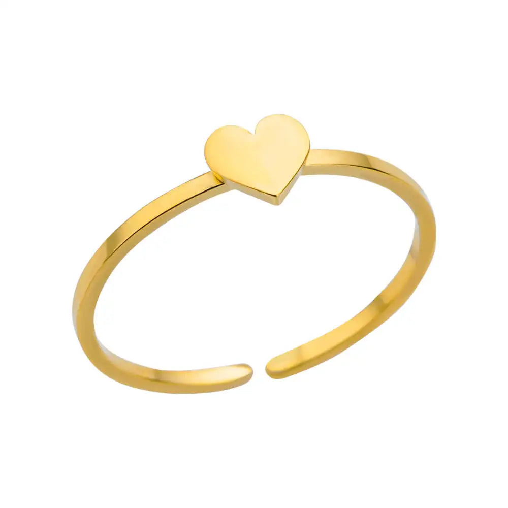 "HPTOTMG Gold Geometric Ring – Trendy Stainless Steel"