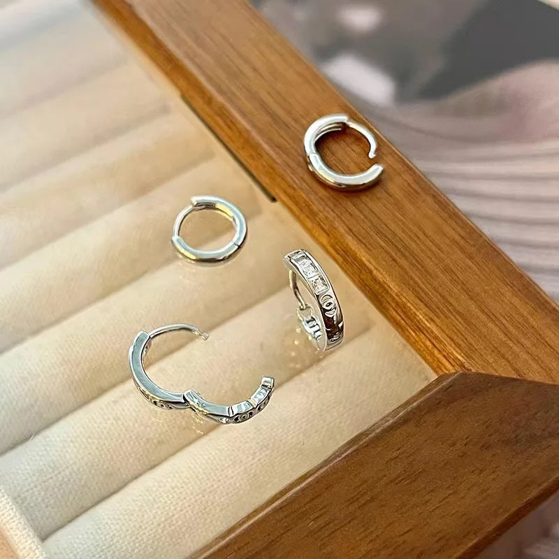 ✨ "Y2K Zircon Hoop Earrings – 4 Pcs"