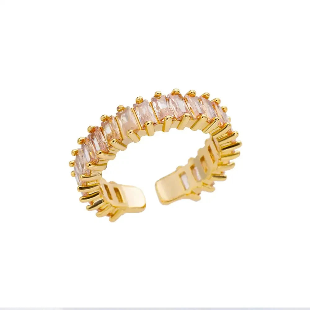 "HPTOTMG Gold Geometric Ring – Trendy Stainless Steel"