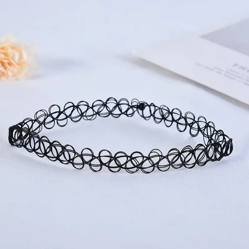 Gothic Black Braided Choker