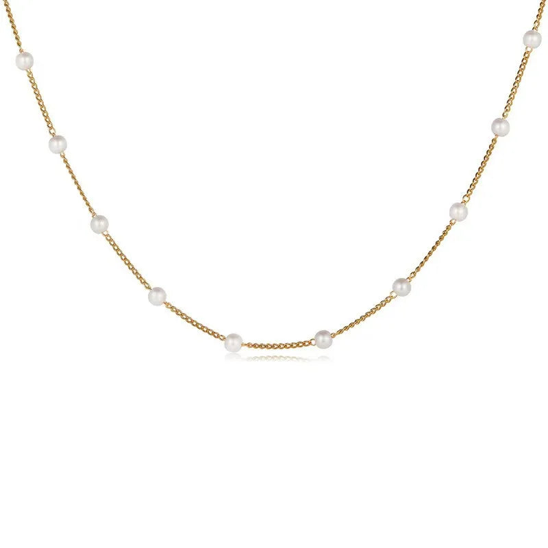 "Golden Pearl Gothic Necklace"