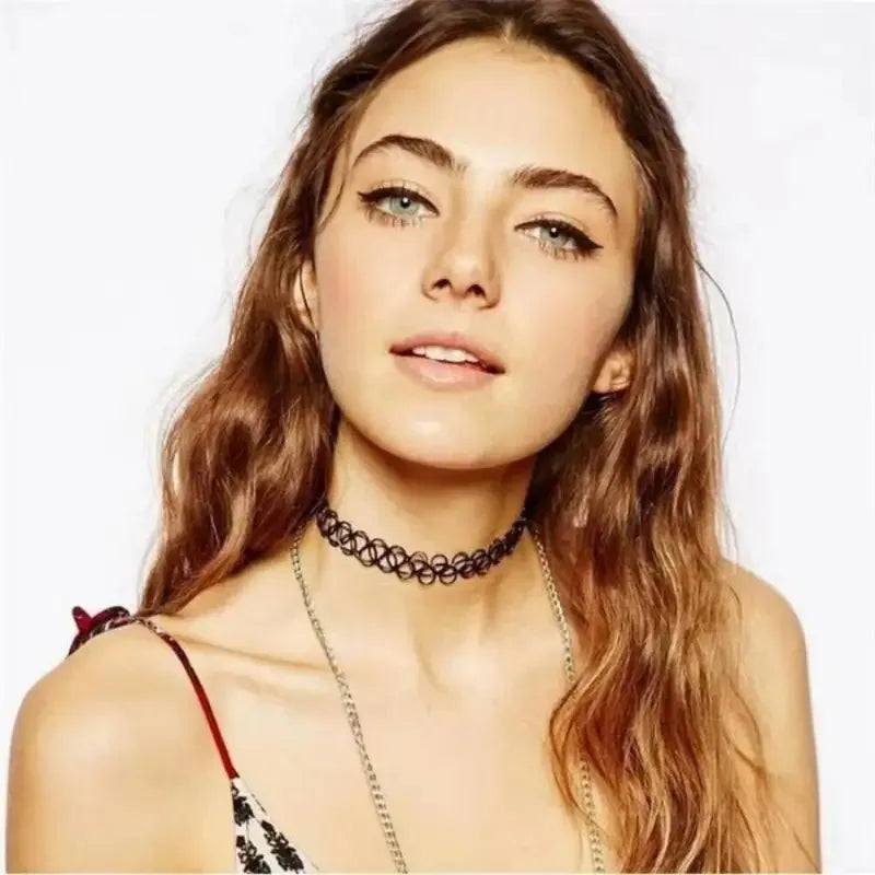 Gothic Black Braided Choker