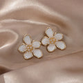"ZAKOL Gold Floral Crystal Earrings"
