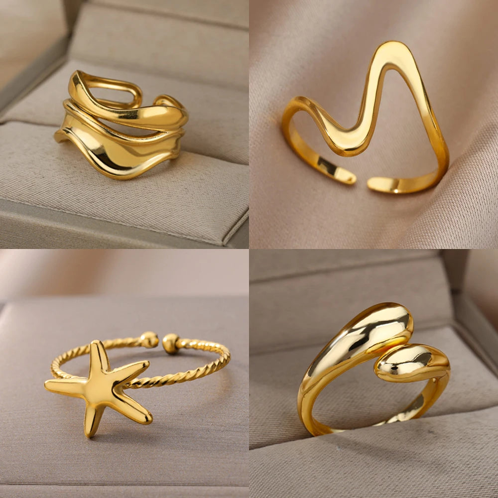 "Golden Open Ring – Women’s Elegant Band"