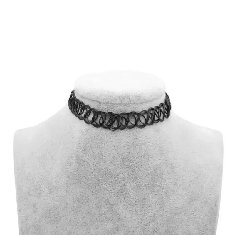 Gothic Black Braided Choker