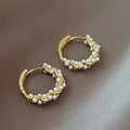 "Yupsk Pearl Hoop Earrings – Elegant Round Design"