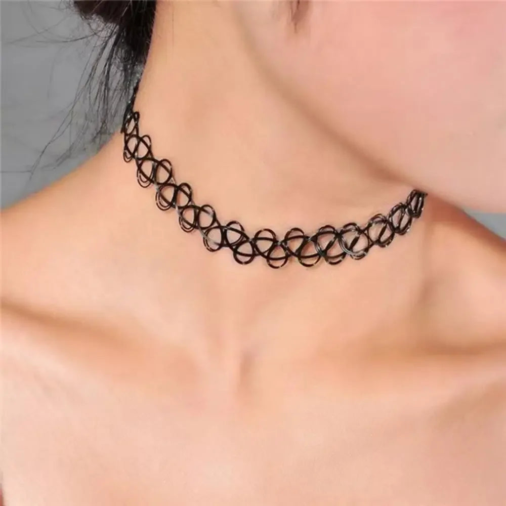 Gothic Black Braided Choker