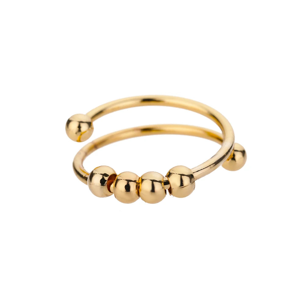 "HPTOTMG Gold Geometric Ring – Trendy Stainless Steel"