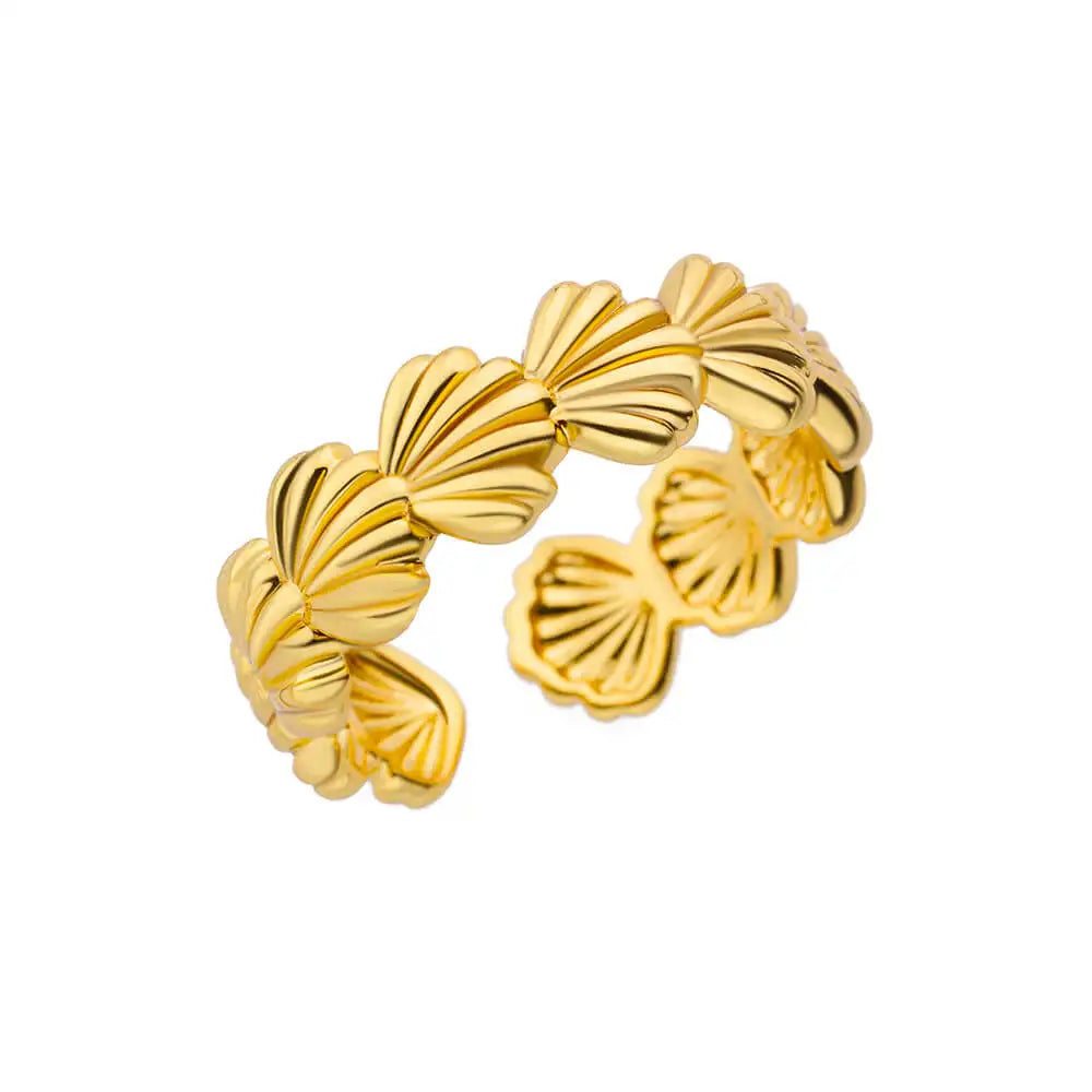 "HPTOTMG Gold Geometric Ring – Trendy Stainless Steel"