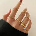 "7-Piece Geometric Ring Set – Chic & Minimal"