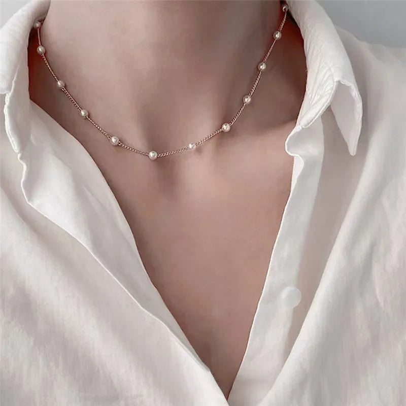 "Golden Pearl Gothic Necklace"