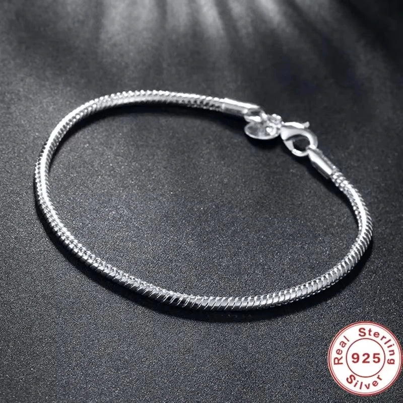 Luxury 925 Silver Snake Bracelet