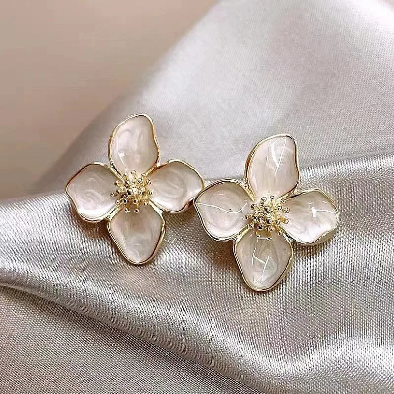 "ZAKOL Gold Floral Crystal Earrings"